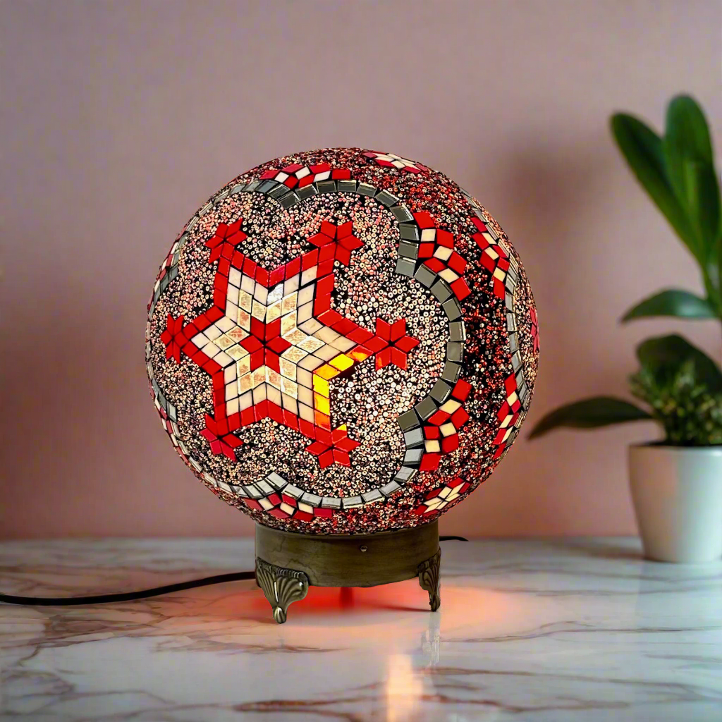 Mosaic Globe Table Lamp - 25 CM - E