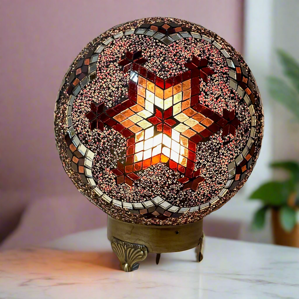 Mosaic Globe Table Lamp - 25 CM - E