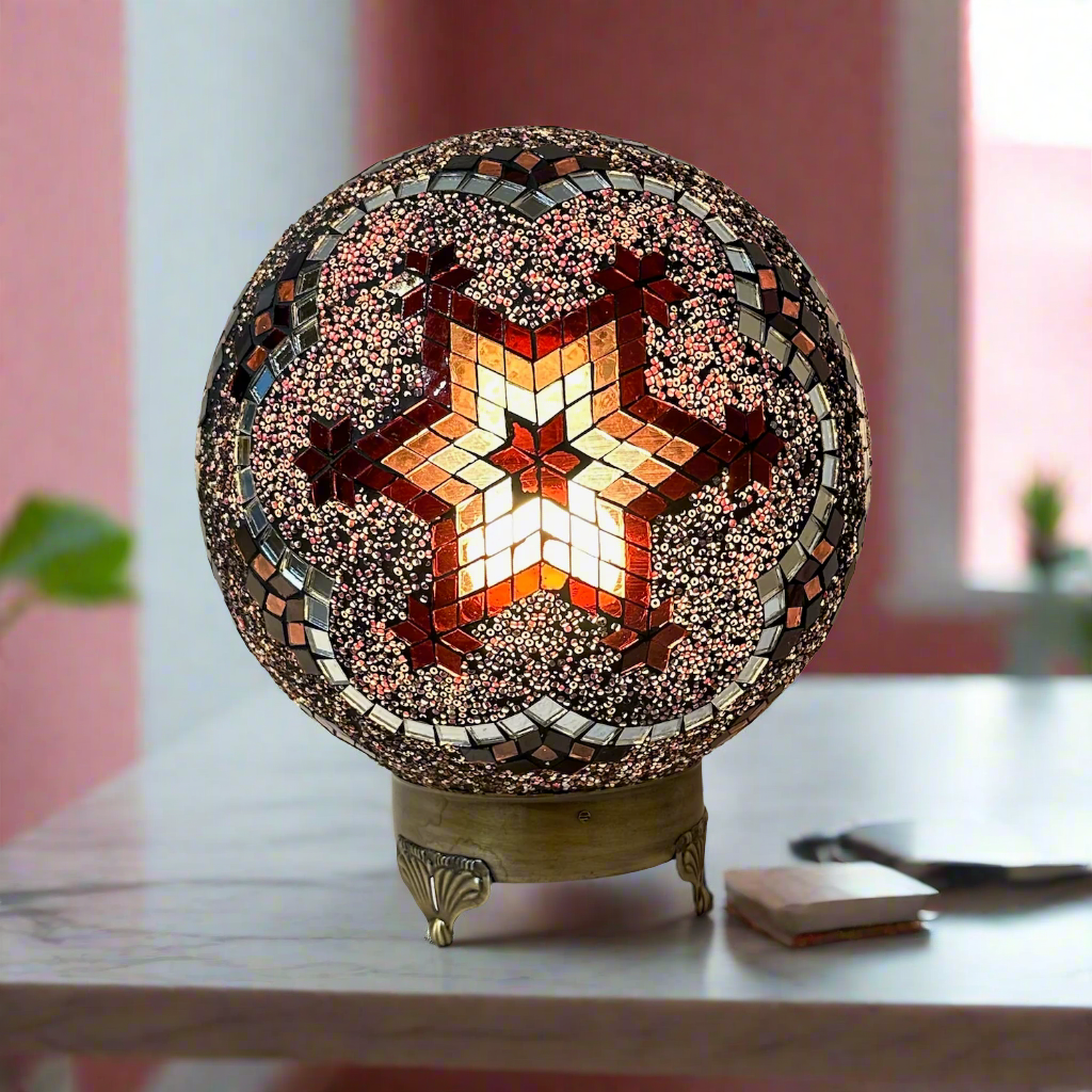 Mosaic Globe Table Lamp - 25 CM - E