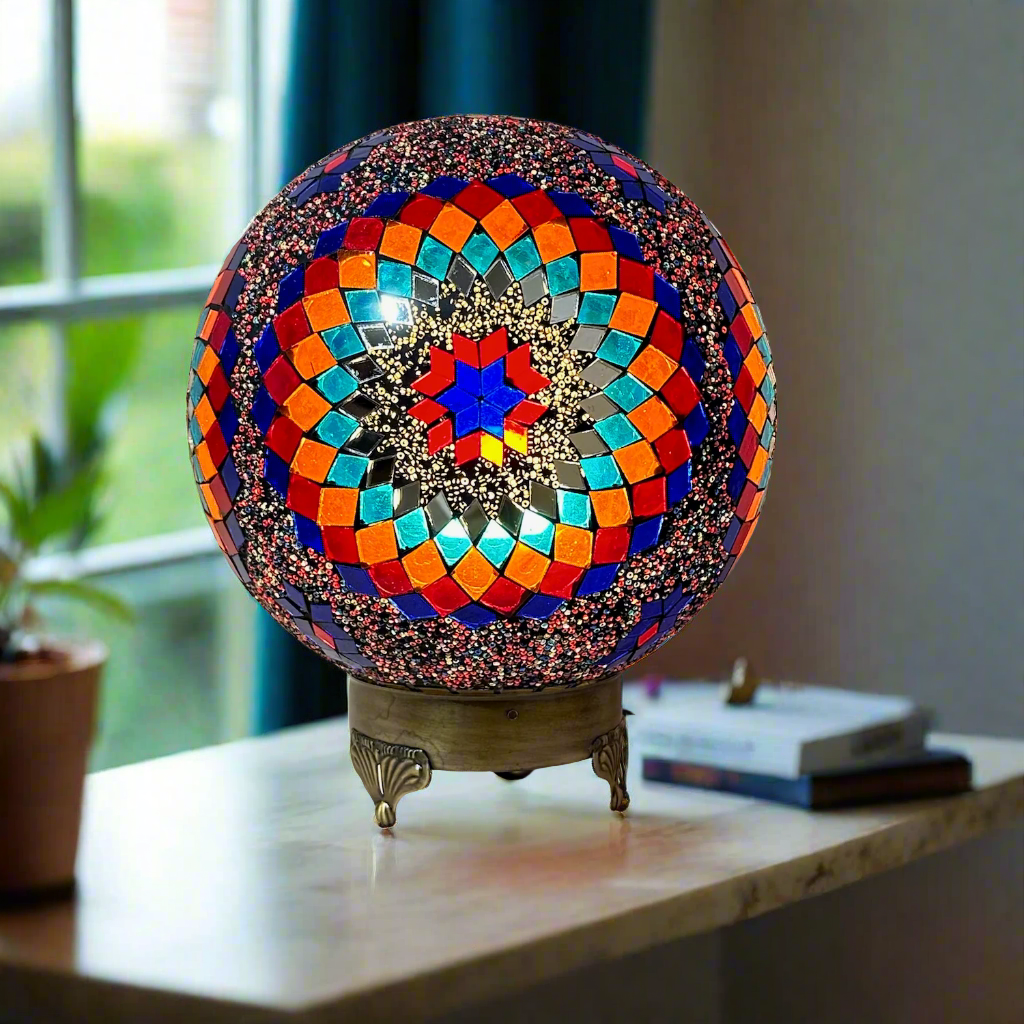 Mosaic Globe Table Lamp - 25 CM - E