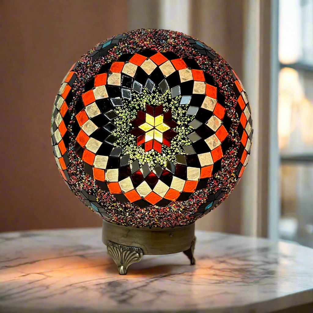 Mosaic Globe Table Lamp - 25 CM - E