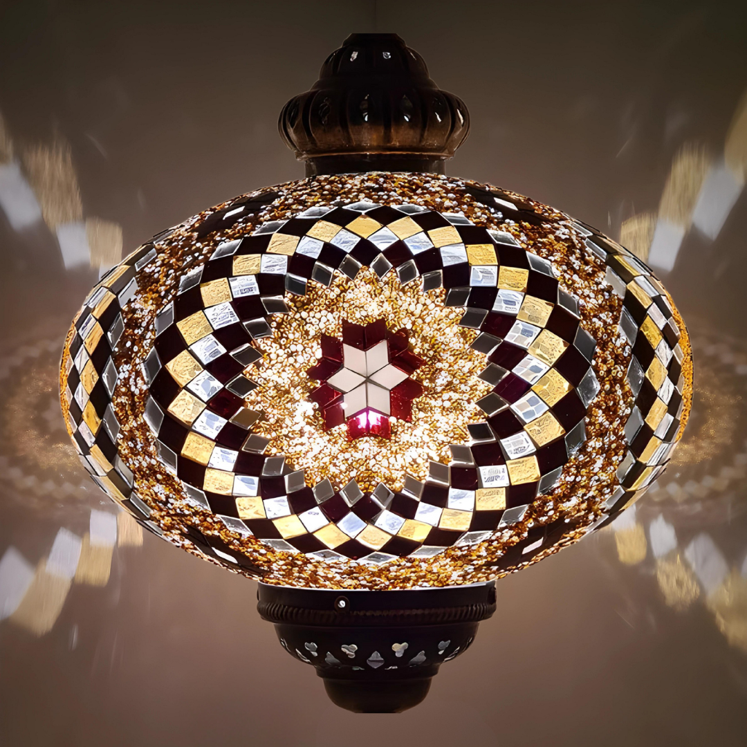 XLarge Ceiling Lamp Turkish Mosaic Glass