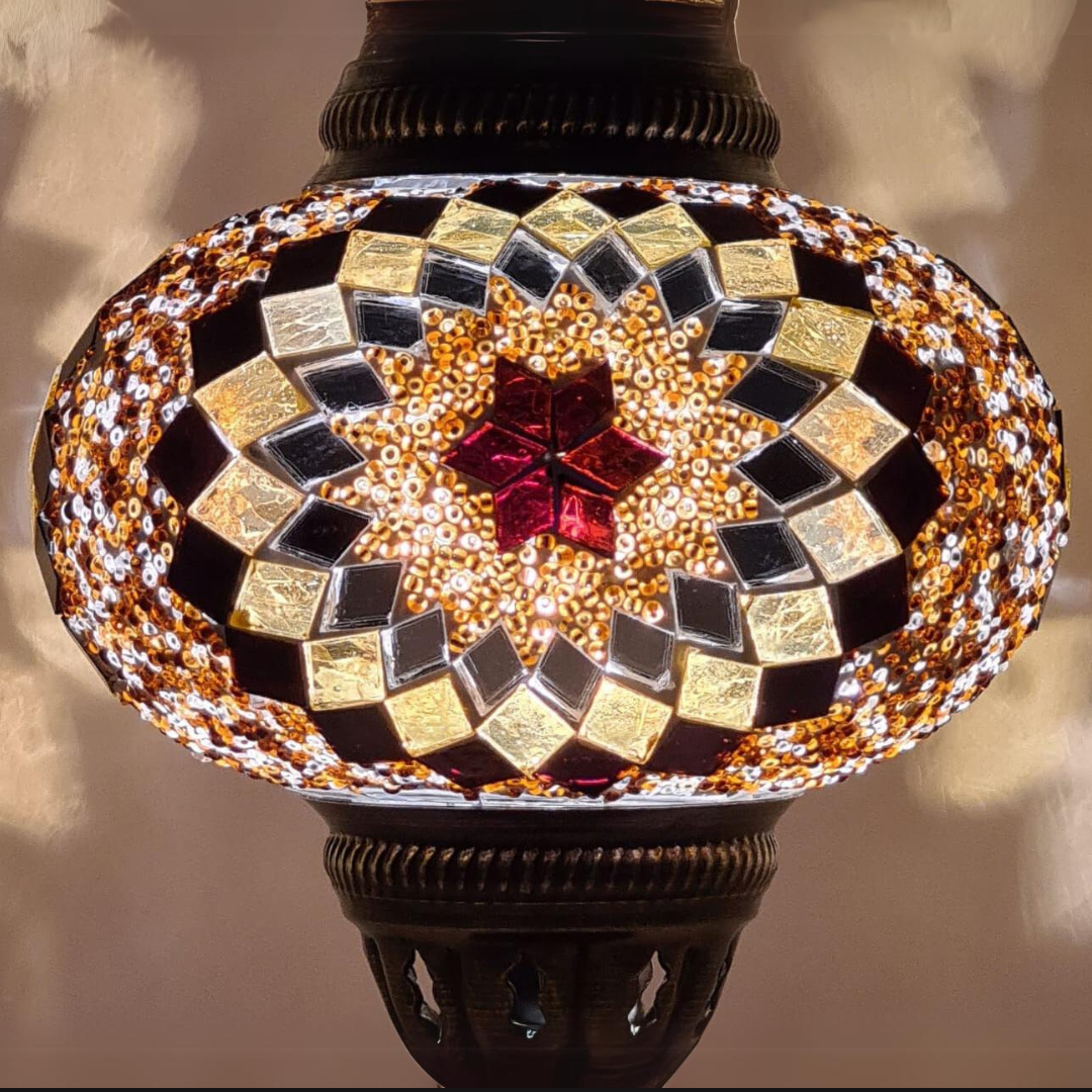 Wall Lamp Scone Base Mosaic Turkish Lamp - Medium Glass