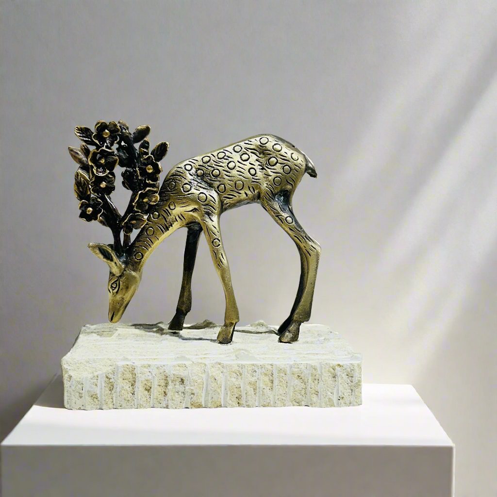 Grazing Deer - Travertine