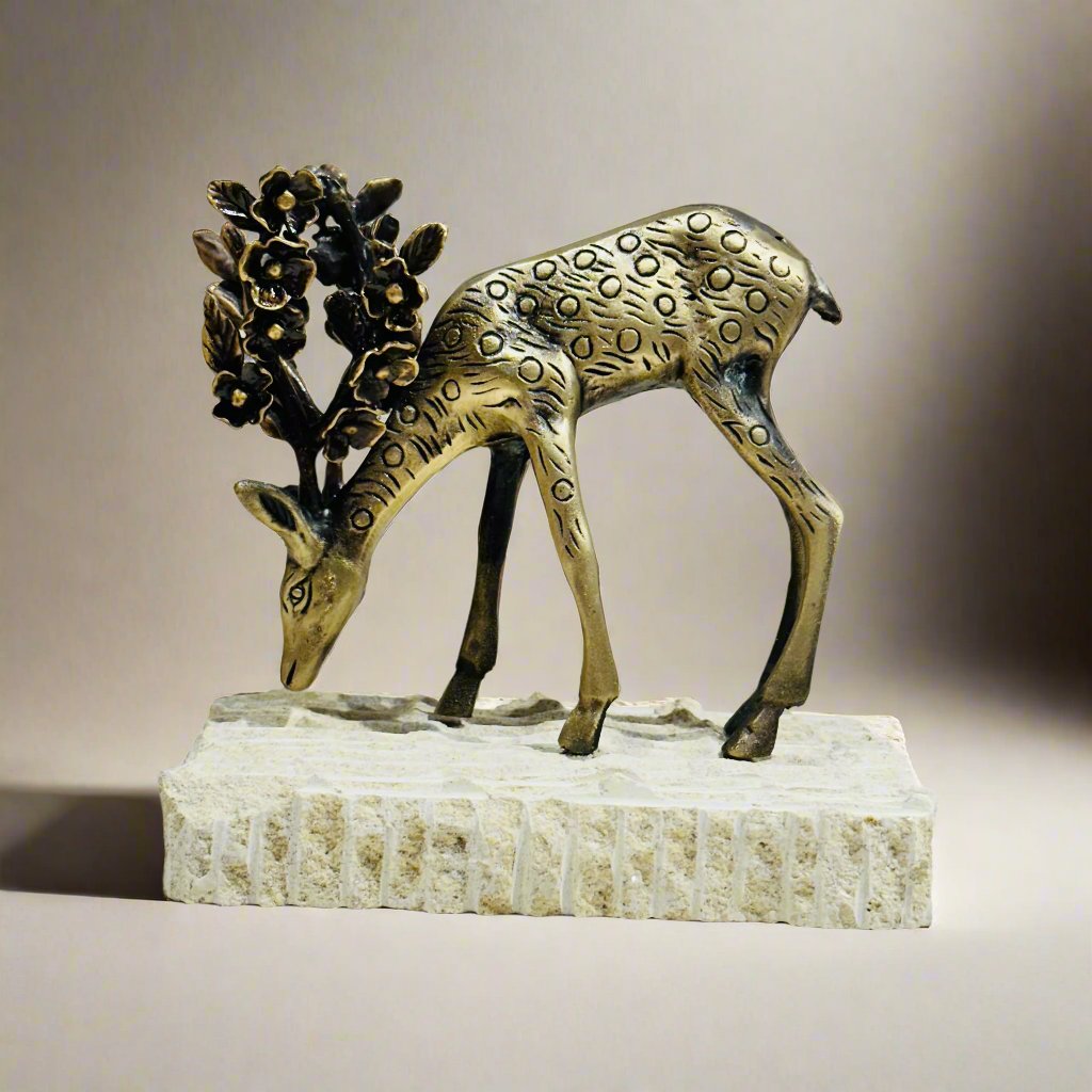 Grazing Deer - Travertine - LUMINA ELIGMA HOME