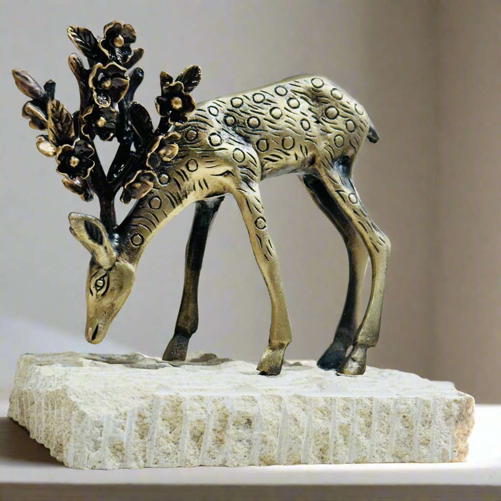 Grazing Deer - Travertine