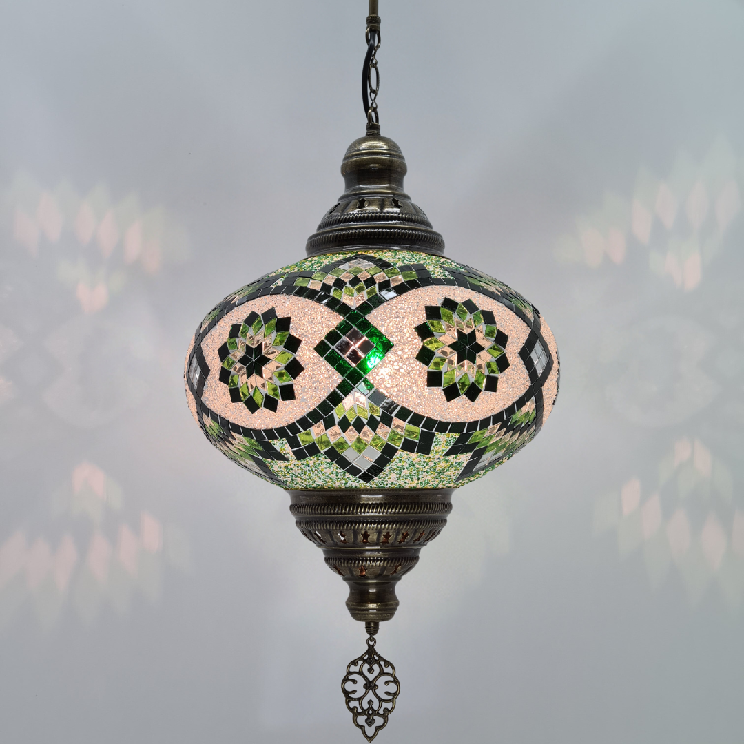 XLarge Ceiling Lamp Turkish Mosaic Glass