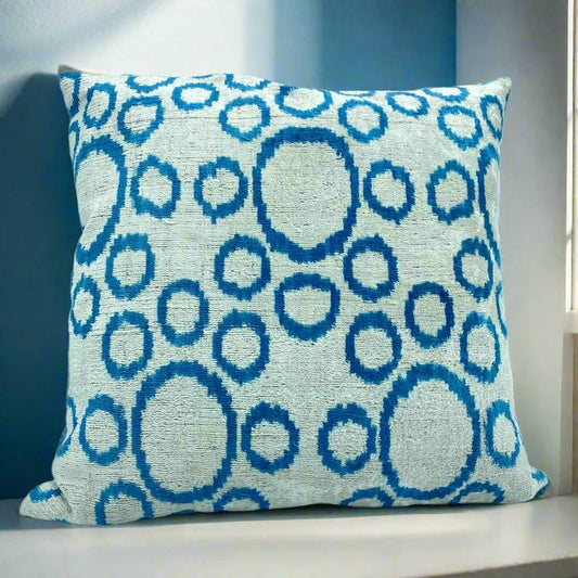 IKAT Silk Back Pillow Cover 50x50CM - Circles