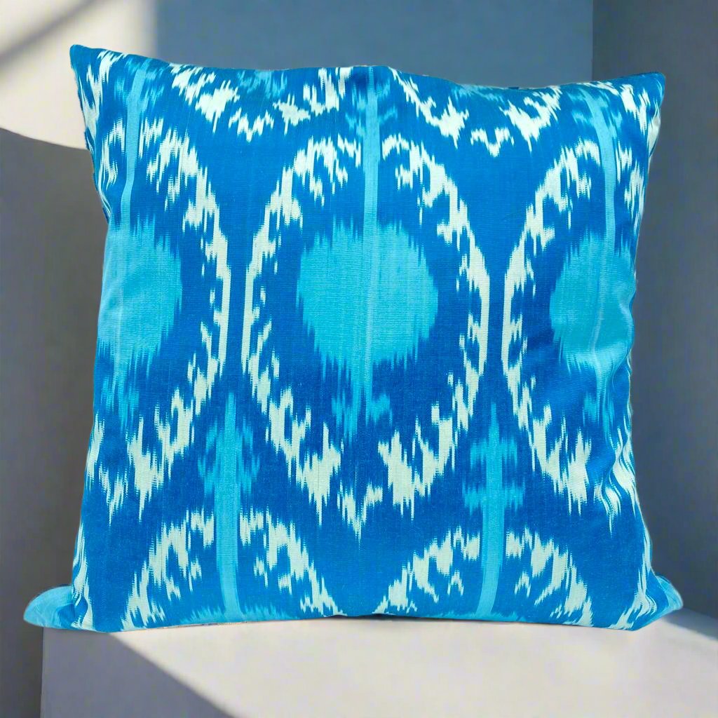 IKAT Silk Back Pillow Cover 50x50CM - Circles - LUMINA ELIGMA HOME