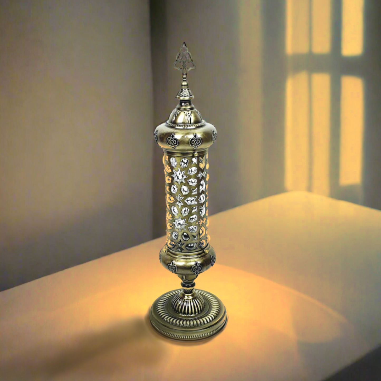 Andalusian Metal & Blown Glass Table Lamp - Candle