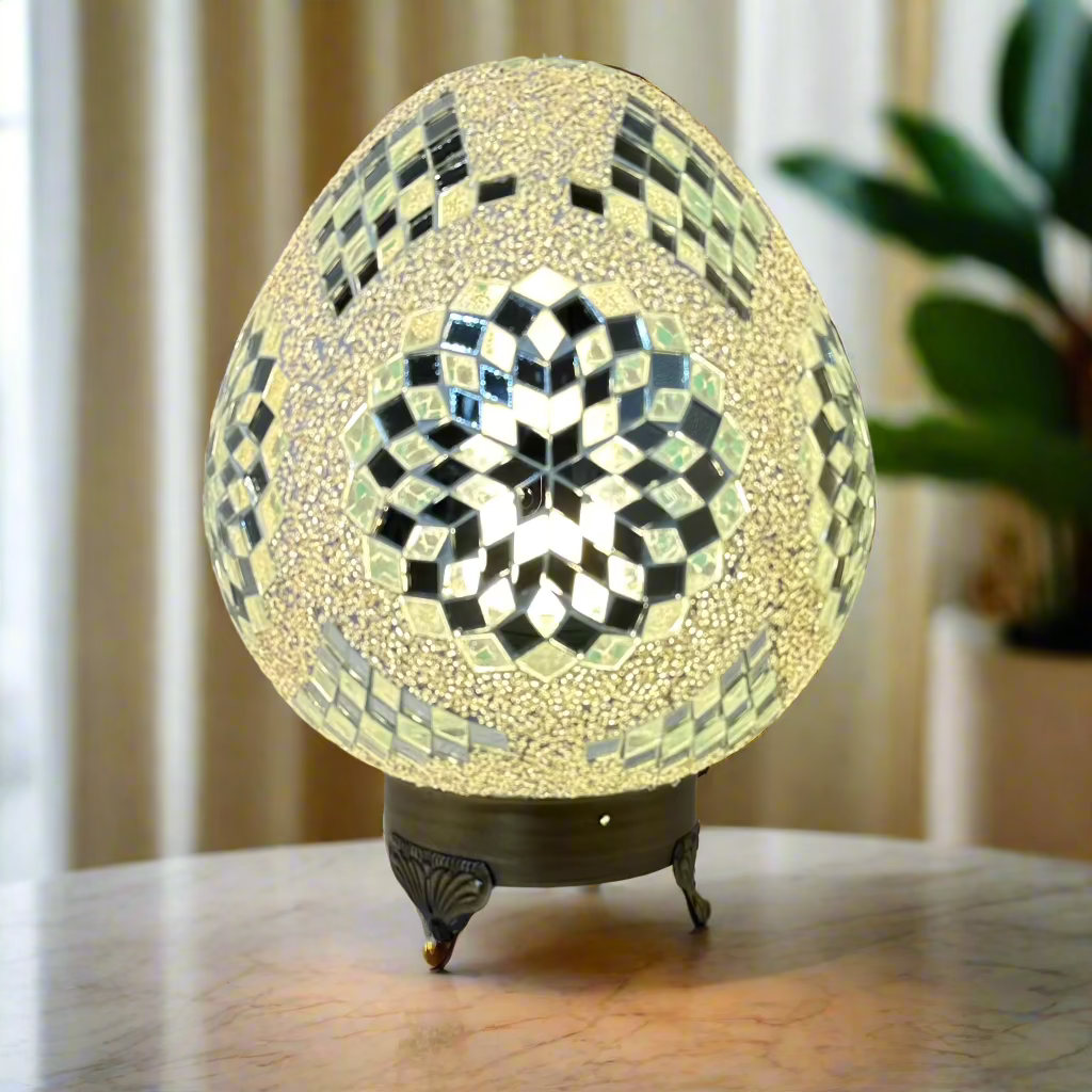 Mosaic Egg Shaped Table Lamp - 25 CM