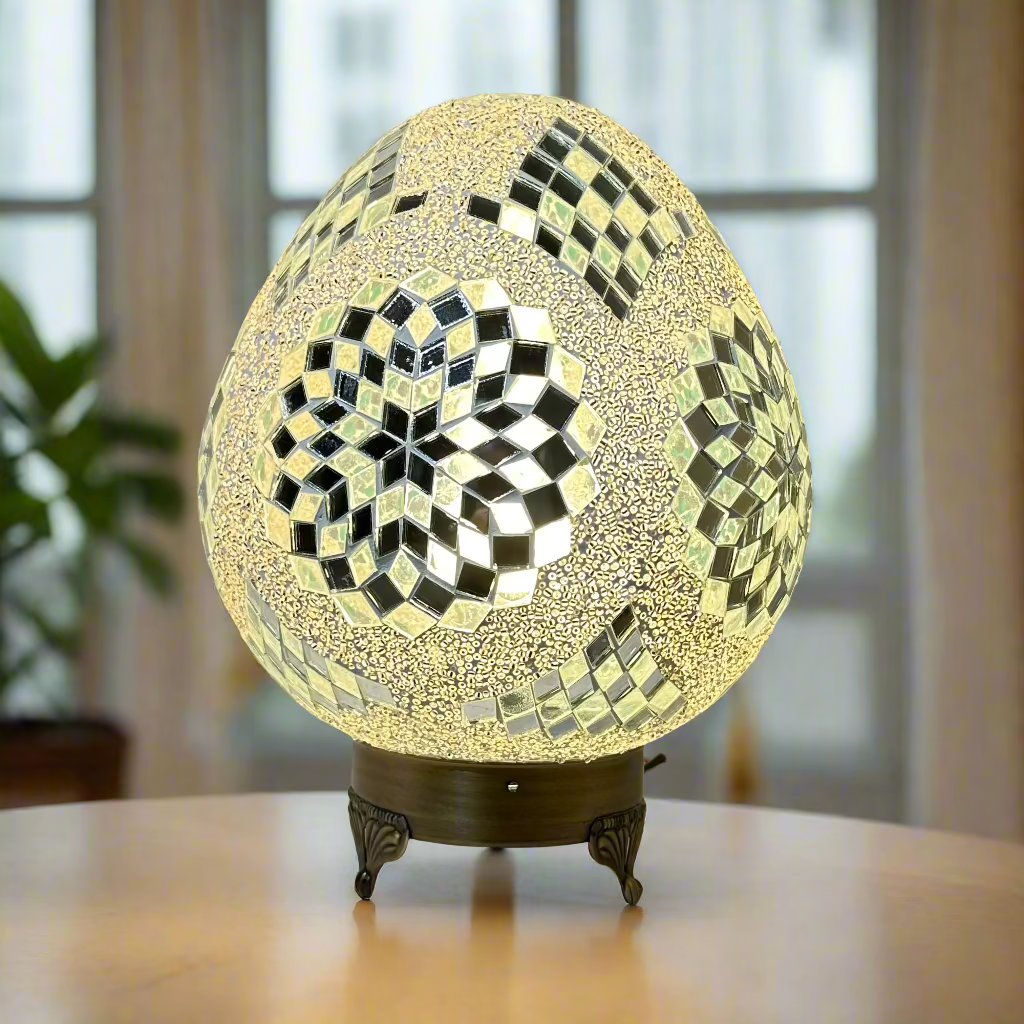 Mosaic Egg Shaped Table Lamp - 25 CM