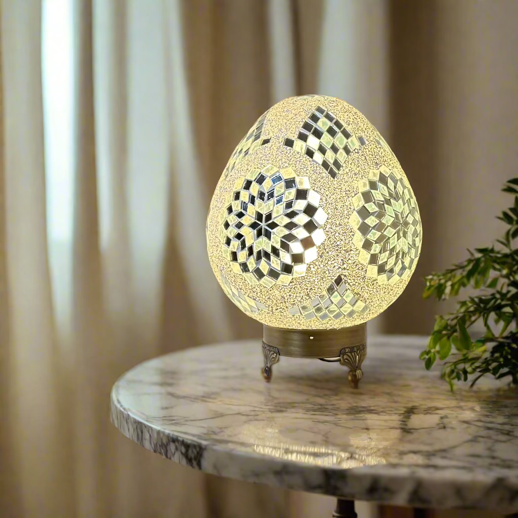 Mosaic Egg Shaped Table Lamp - 25 CM