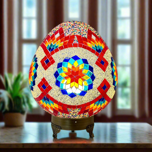 Mosaic Egg Shaped Table Lamp - 25 CM