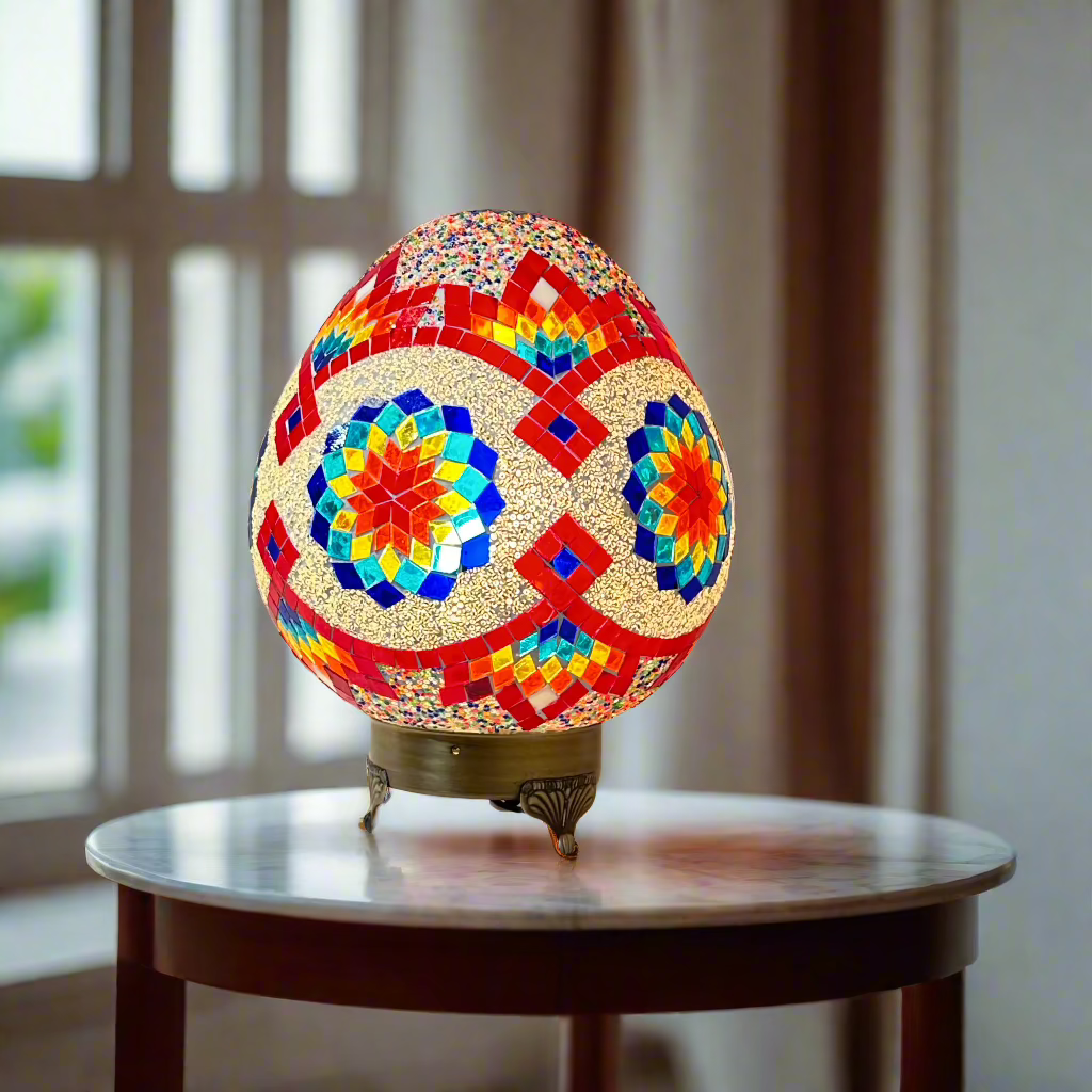 Mosaic Egg Shaped Table Lamp - 25 CM