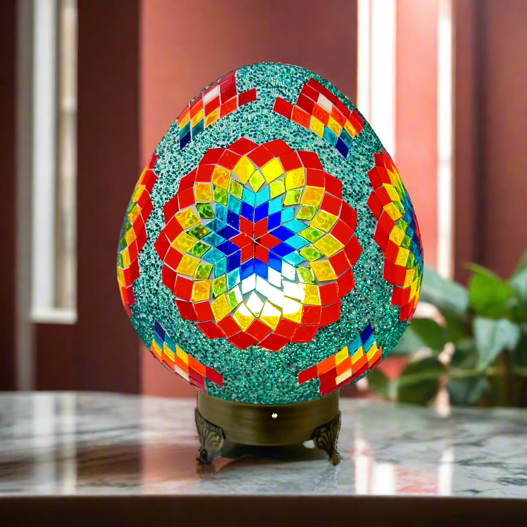 Mosaic Egg Shaped Table Lamp - 25 CM