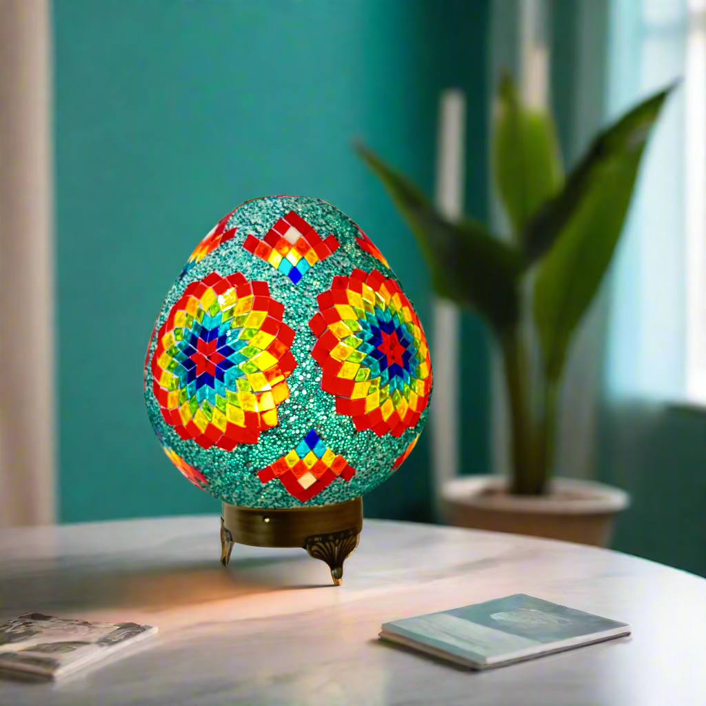 Mosaic Egg Shaped Table Lamp - 25 CM