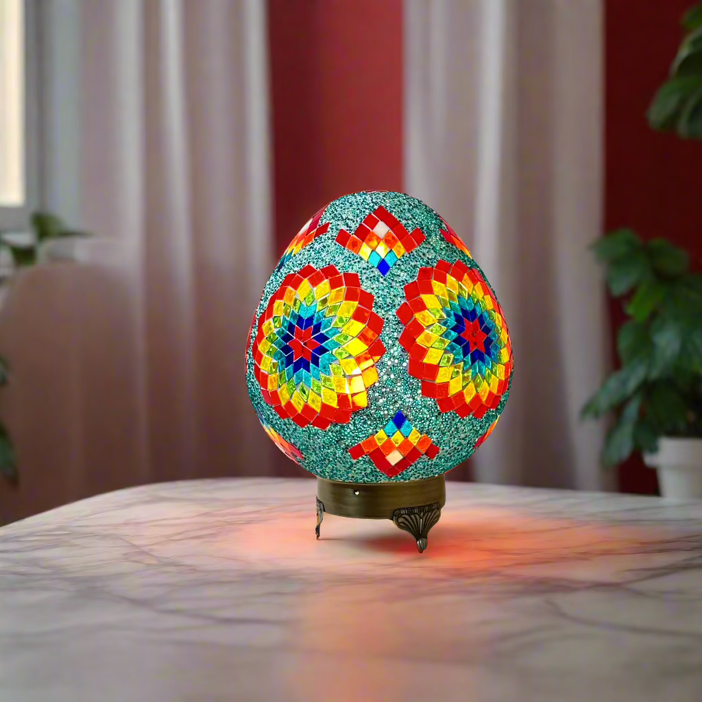 Mosaic Egg Shaped Table Lamp - 25 CM