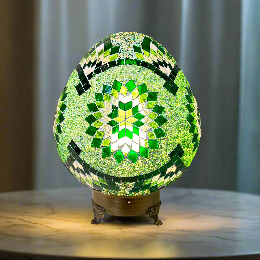 Mosaic Egg Shaped Table Lamp - 25 CM