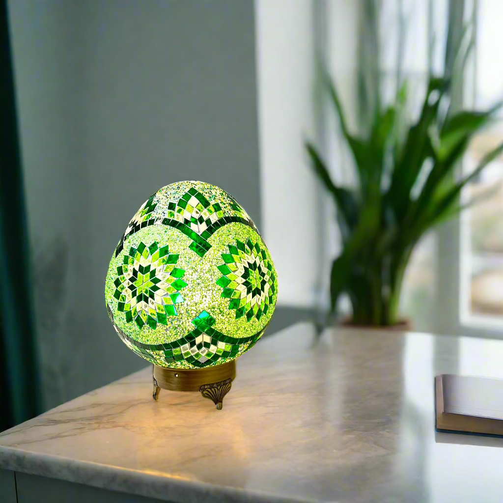 Mosaic Egg Shaped Table Lamp - 25 CM