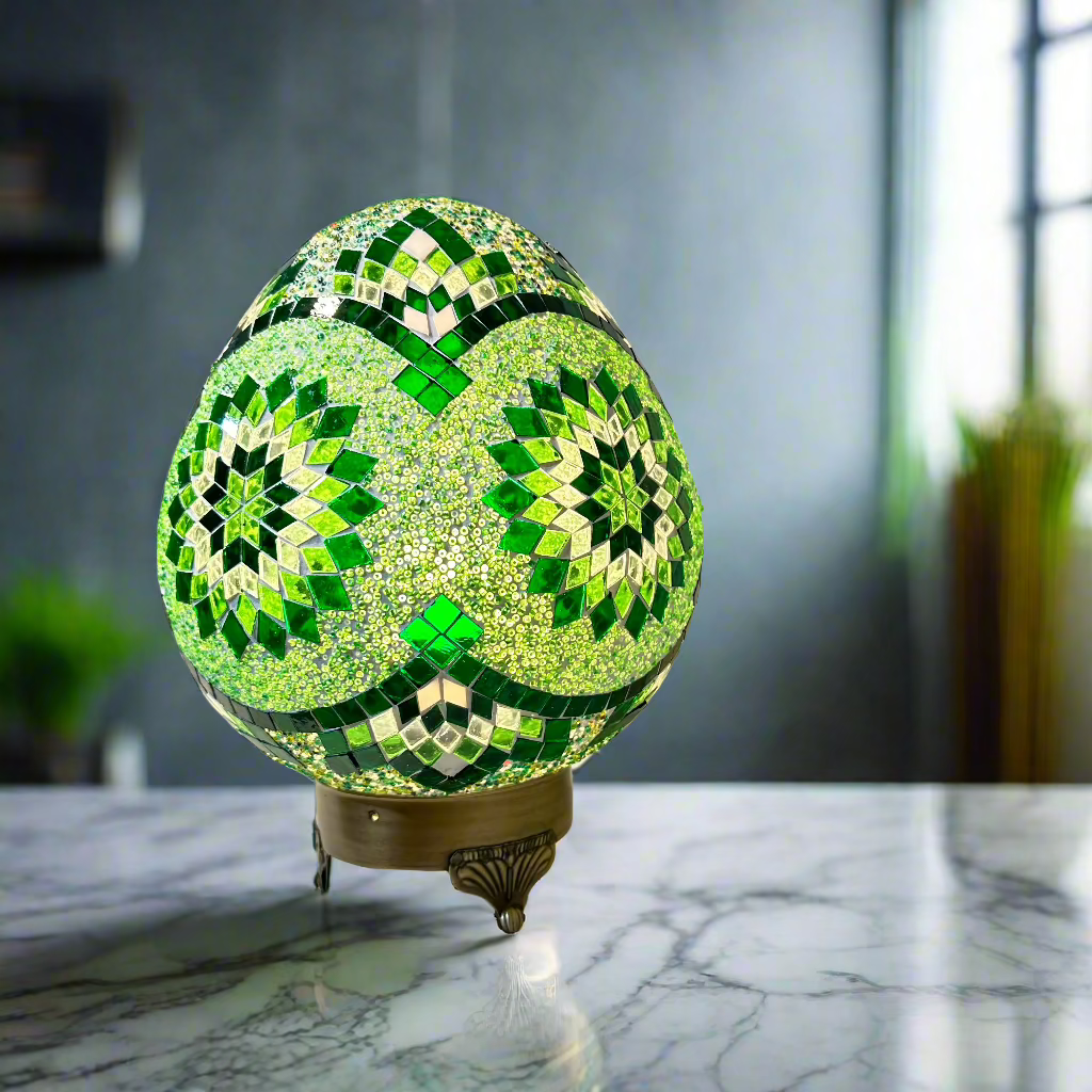 Mosaic Egg Shaped Table Lamp - 25 CM