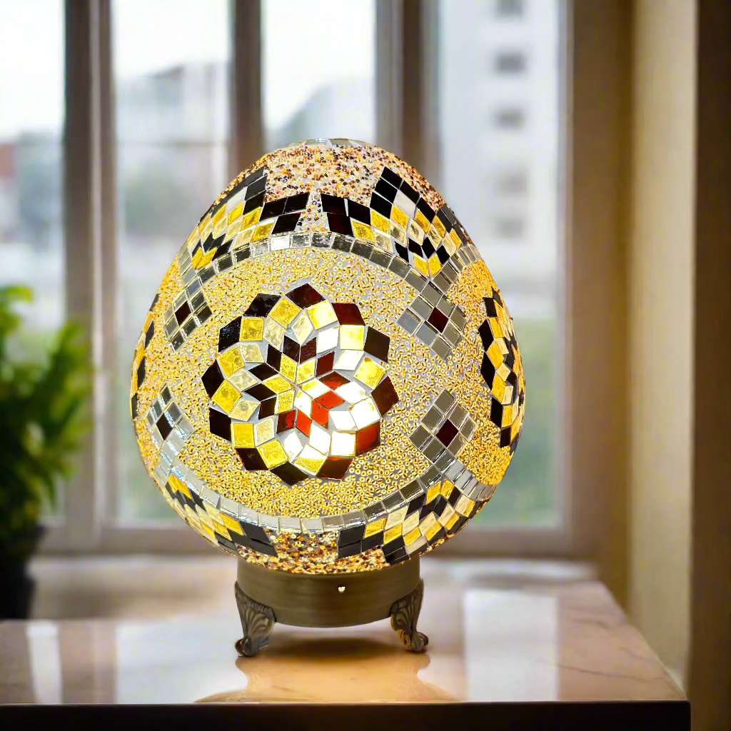 Mosaic Egg Shaped Table Lamp - 25 CM