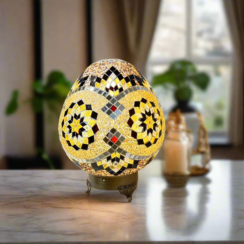 Mosaic Egg Shaped Table Lamp - 25 CM