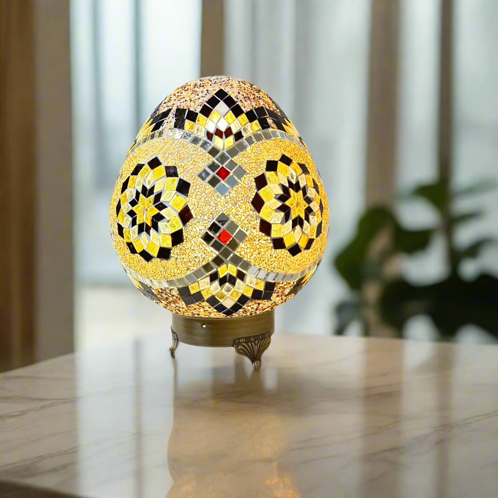 Mosaic Egg Shaped Table Lamp - 25 CM