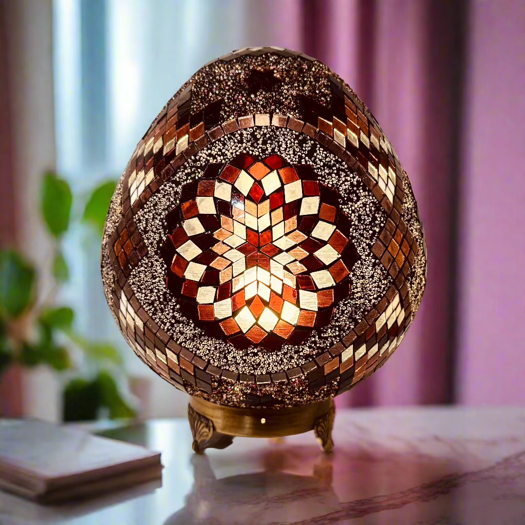 Mosaic Egg Shaped Table Lamp - 30 CM