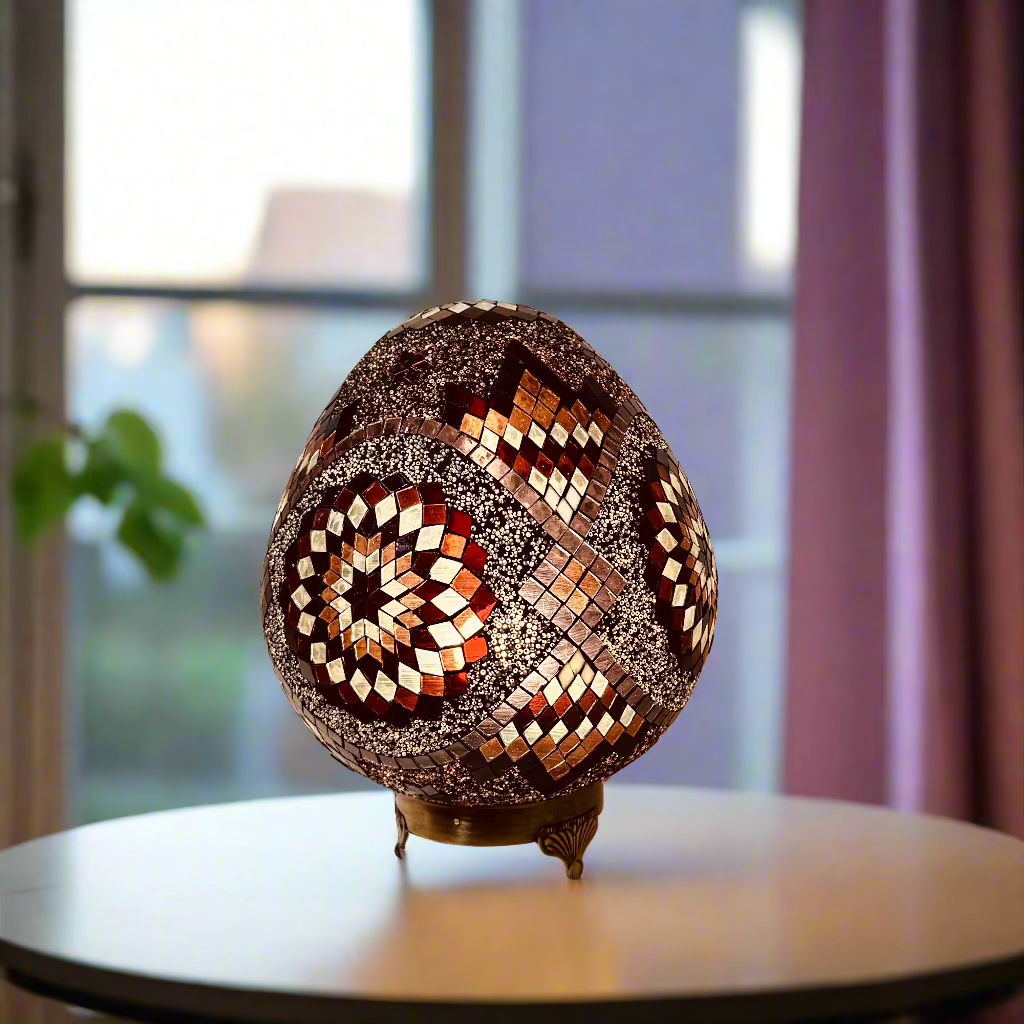 Mosaic Egg Shaped Table Lamp - 30 CM