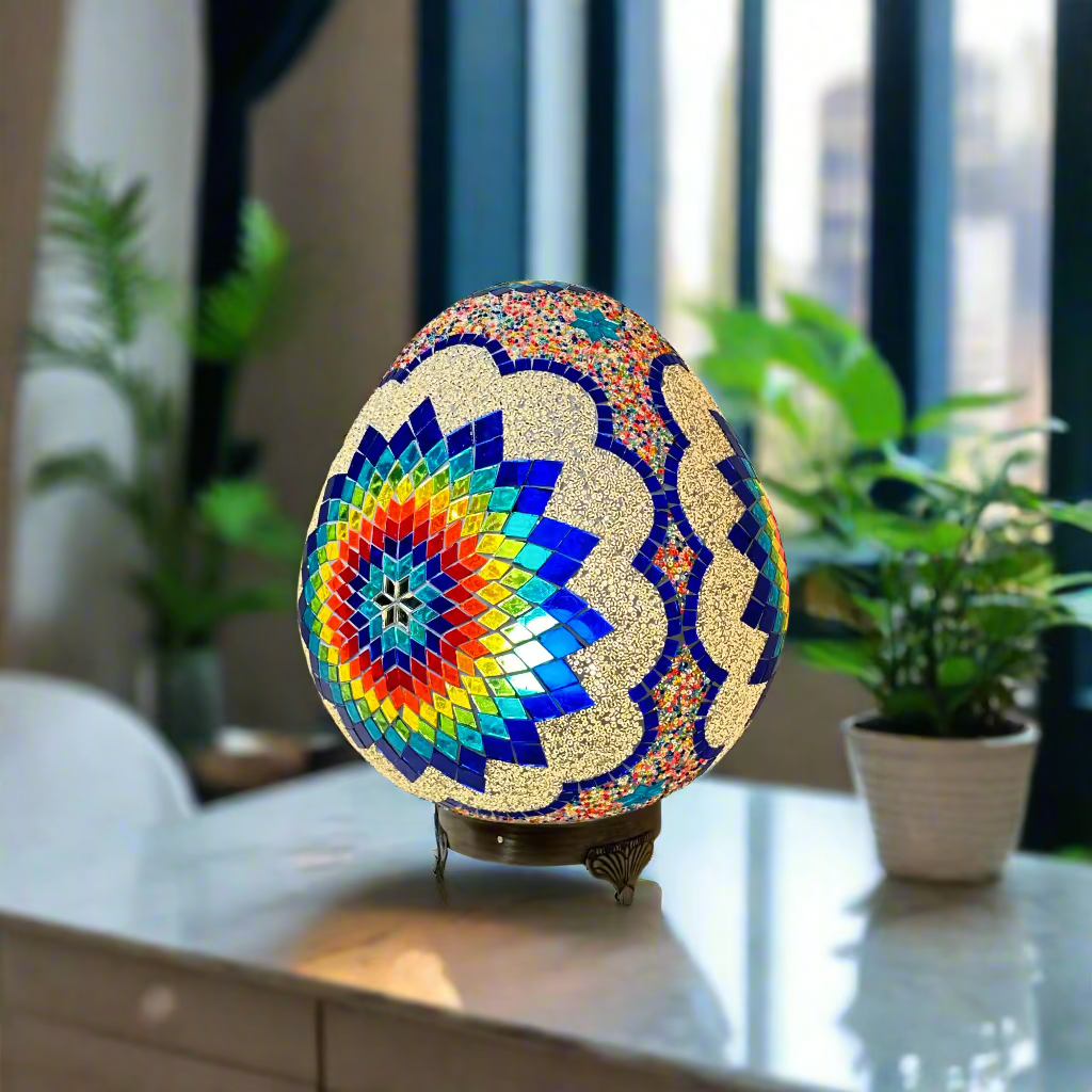 Mosaic Egg Shaped Table Lamp - 30 CM