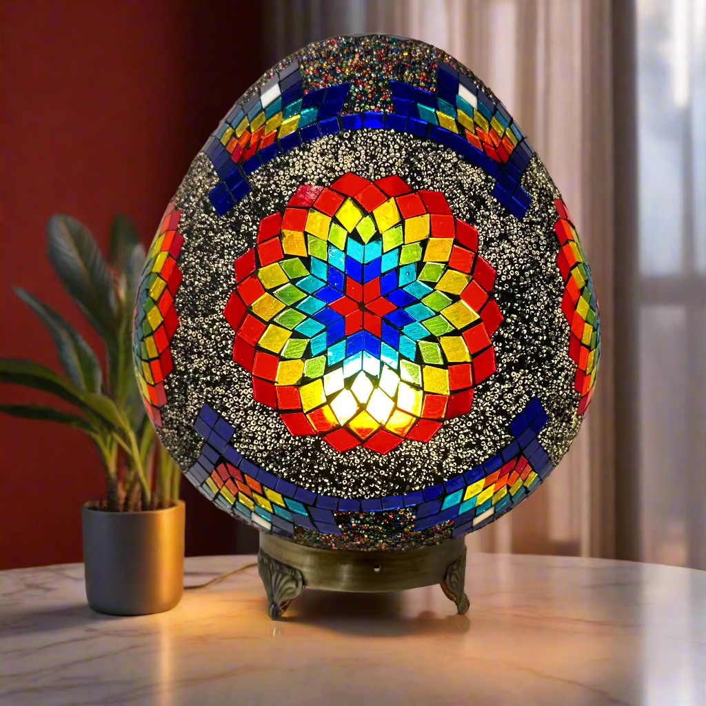 Mosaic Egg Shaped Table Lamp - 30 CM