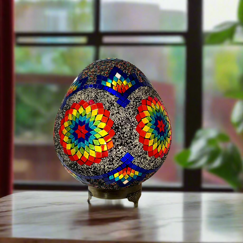 Mosaic Egg Shaped Table Lamp - 30 CM