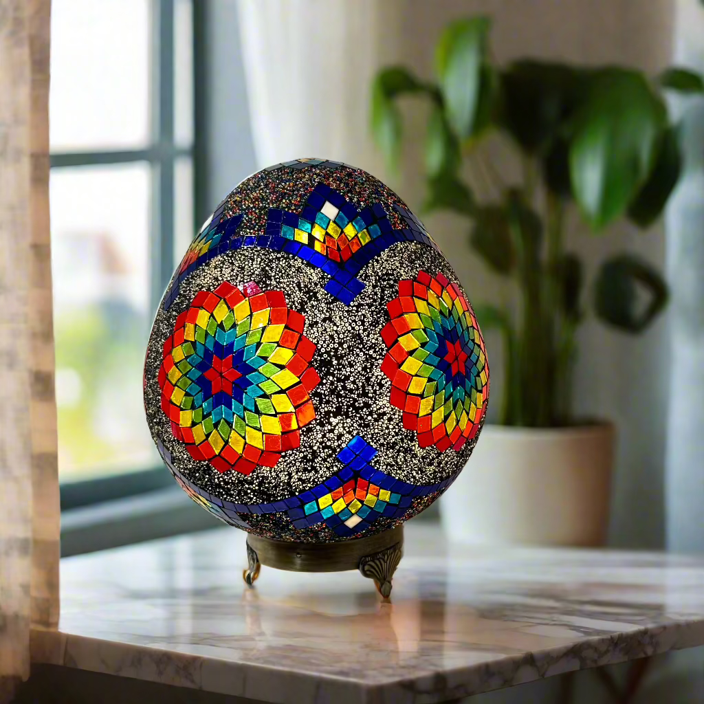 Mosaic Egg Shaped Table Lamp - 30 CM