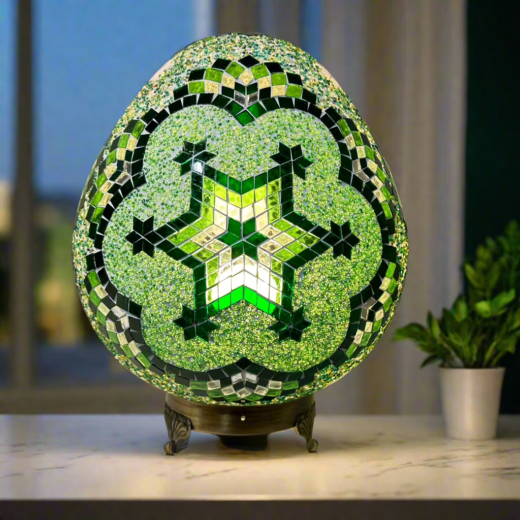 Mosaic Egg Shaped Table Lamp - 30 CM