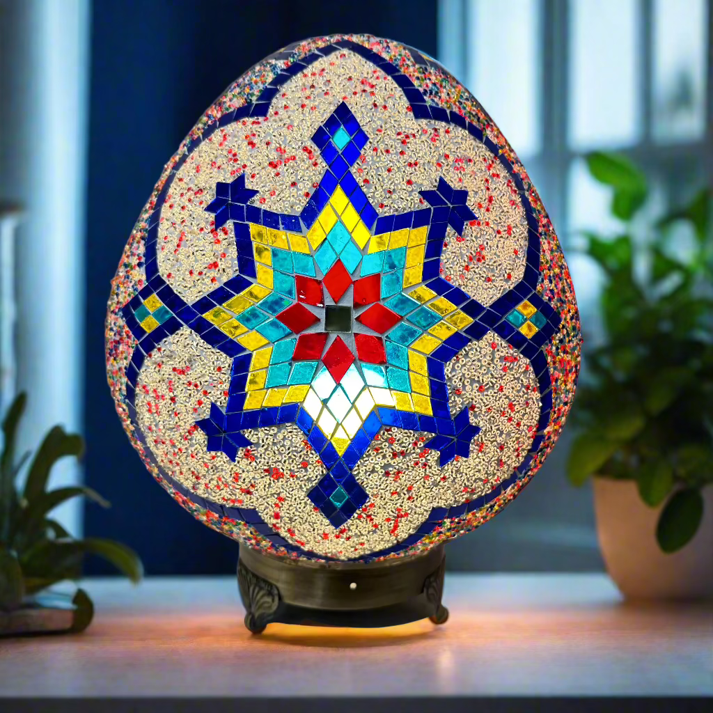 Mosaic Egg Shaped Table Lamp - 30 CM