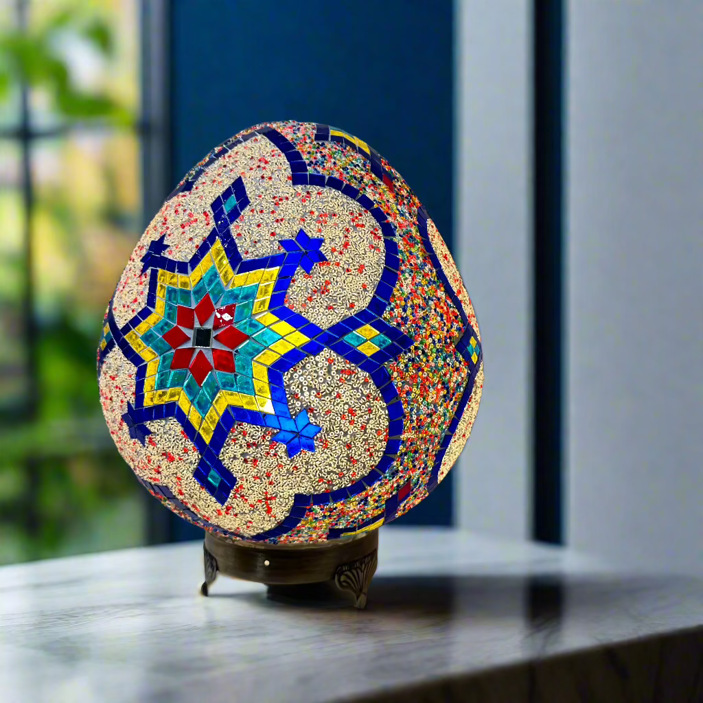 Mosaic Egg Shaped Table Lamp - 30 CM