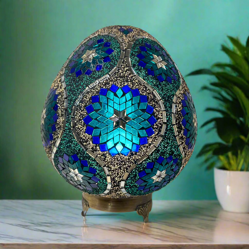 Mosaic Egg Shaped Table Lamp - 30 CM