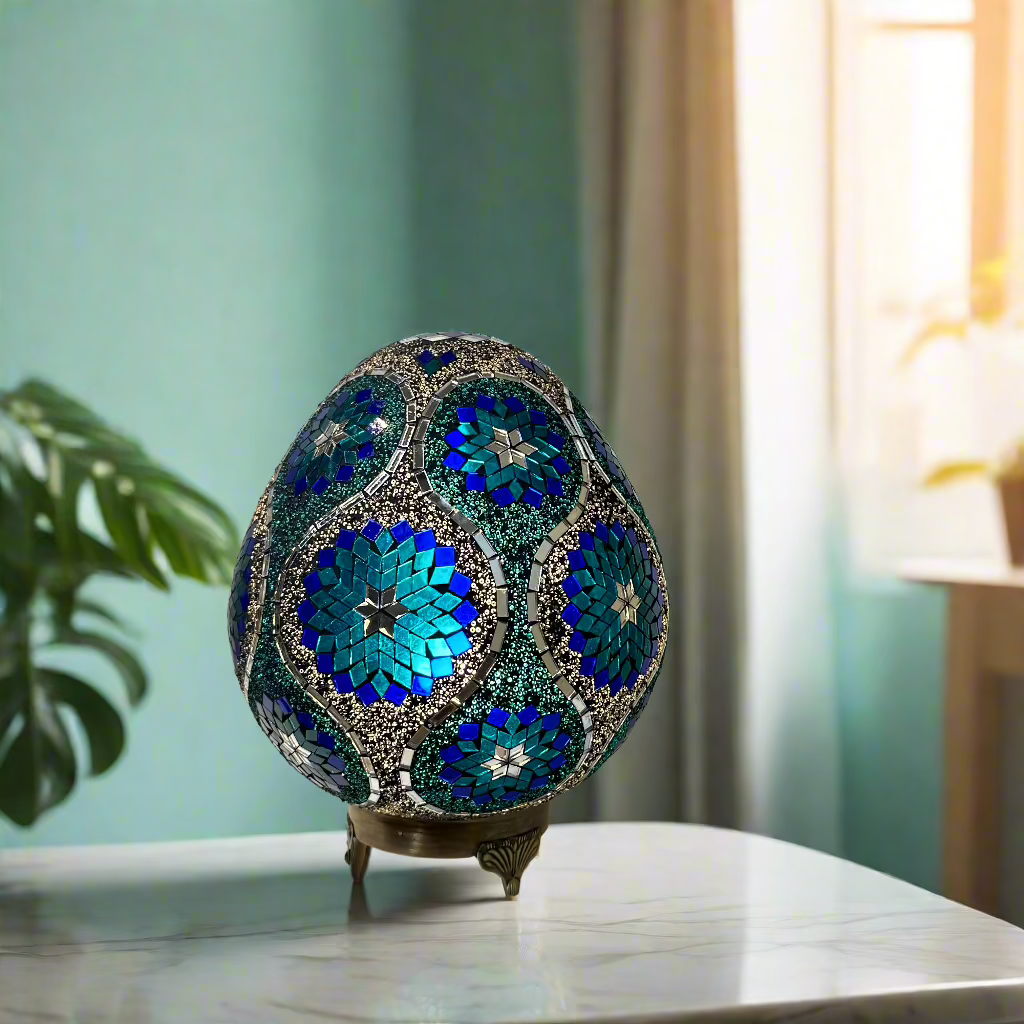 Mosaic Egg Shaped Table Lamp - 30 CM