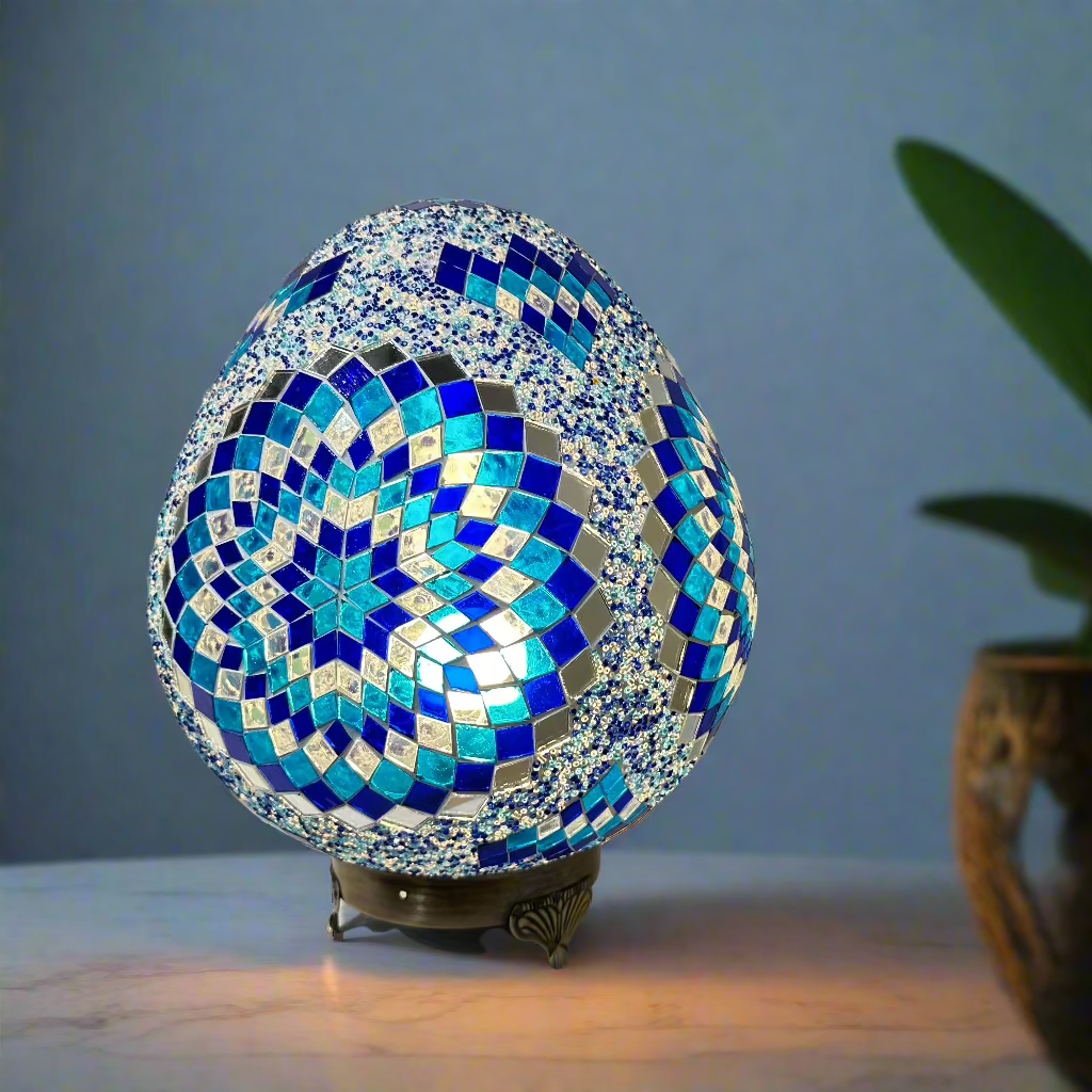 Mosaic Egg Shaped Table Lamp - 30 CM