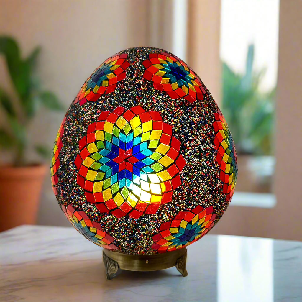 Mosaic Egg Shaped Table Lamp - 30 CM