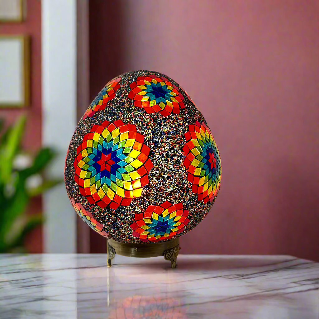 Mosaic Egg Shaped Table Lamp - 30 CM