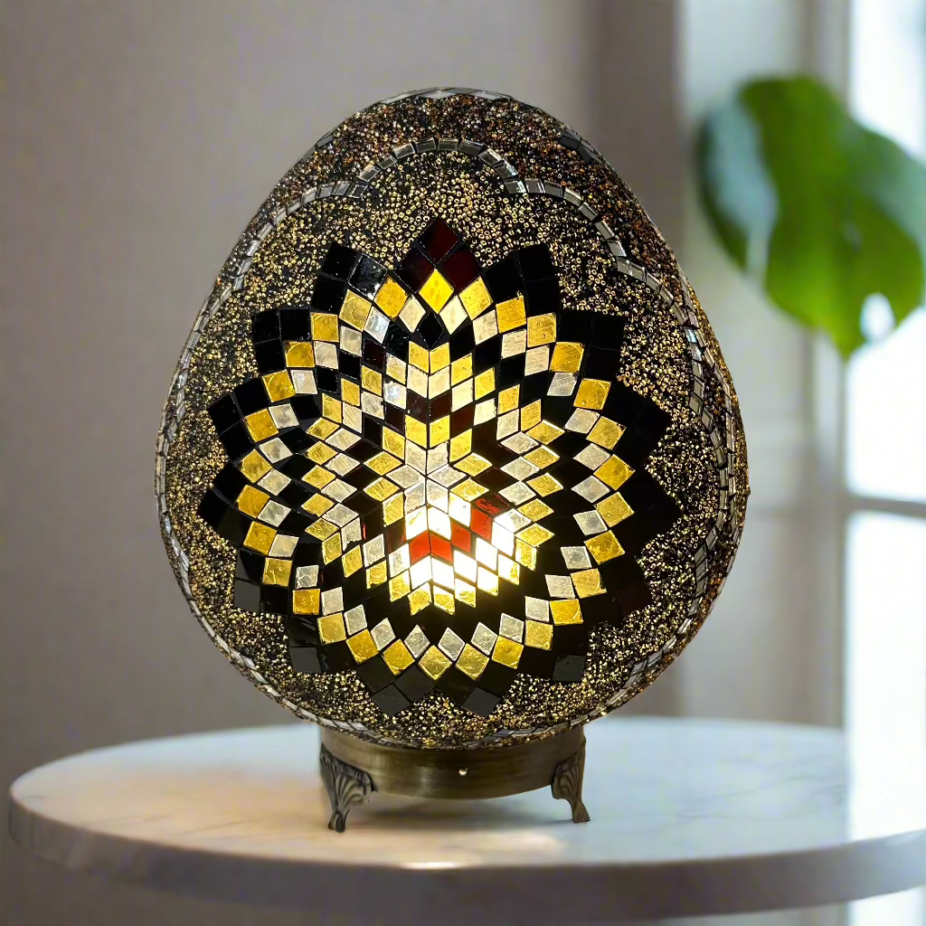 Mosaic Egg Shaped Table Lamp - 30 CM