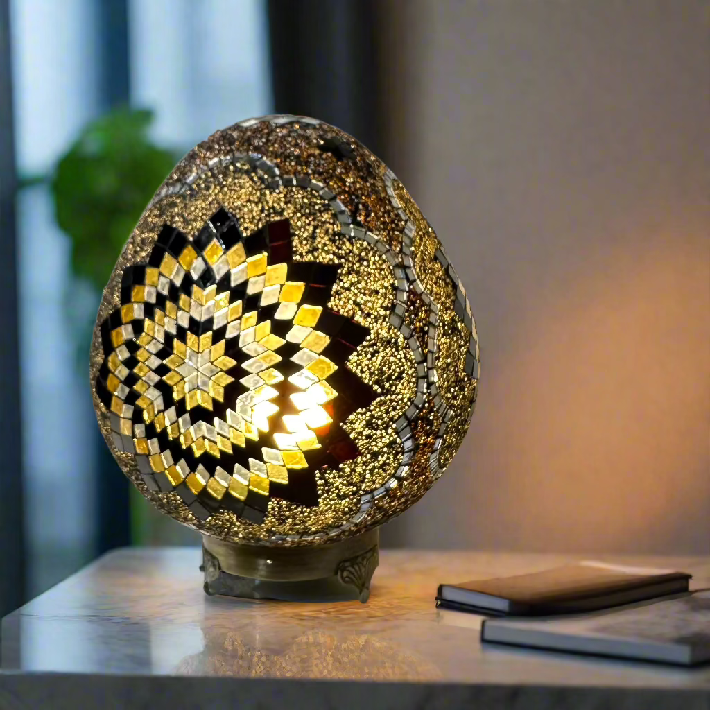 Mosaic Egg Shaped Table Lamp - 30 CM