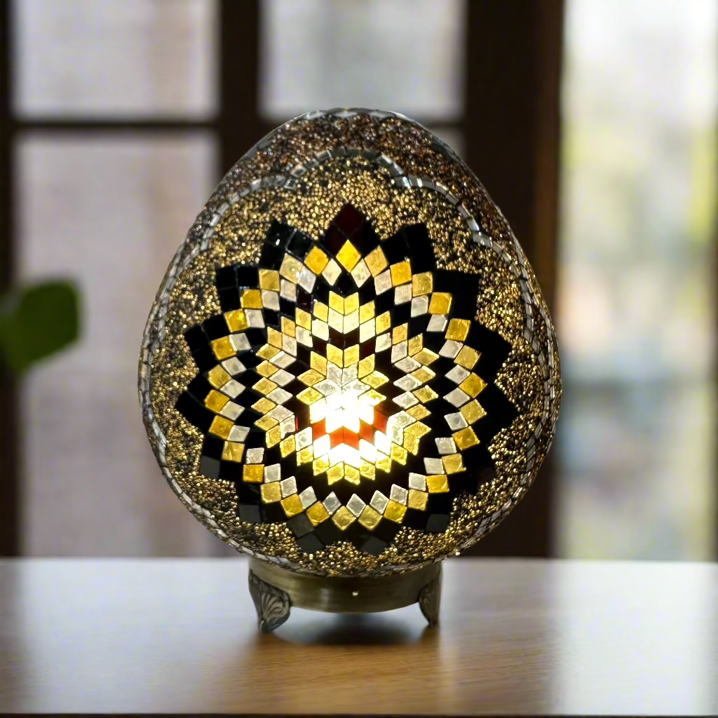 Mosaic Egg Shaped Table Lamp - 30 CM