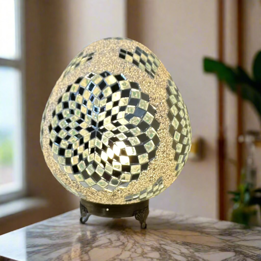 Mosaic Egg Shaped Table Lamp - 30 CM