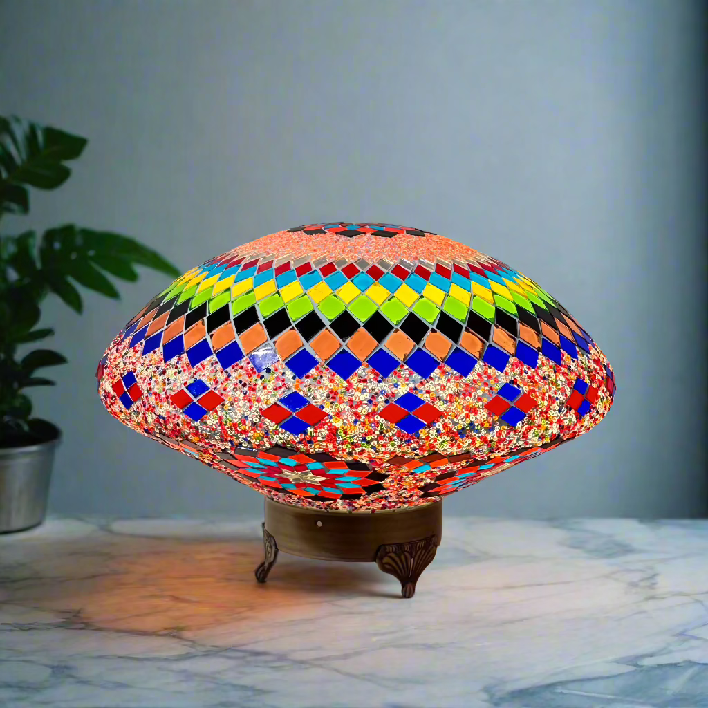 Jelly Fish Oval Shaped Table Lamp - 35 CM