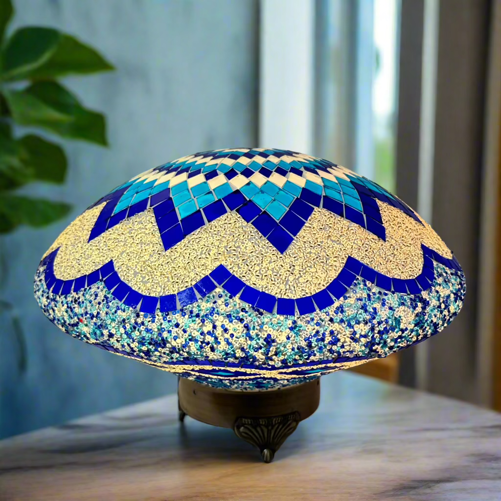 Jelly Fish Oval Shaped Table Lamp - 35 CM