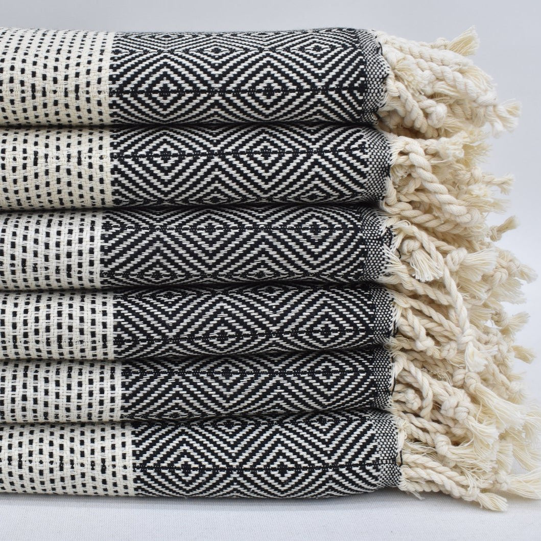 Turkish Towel Face Towel black lines