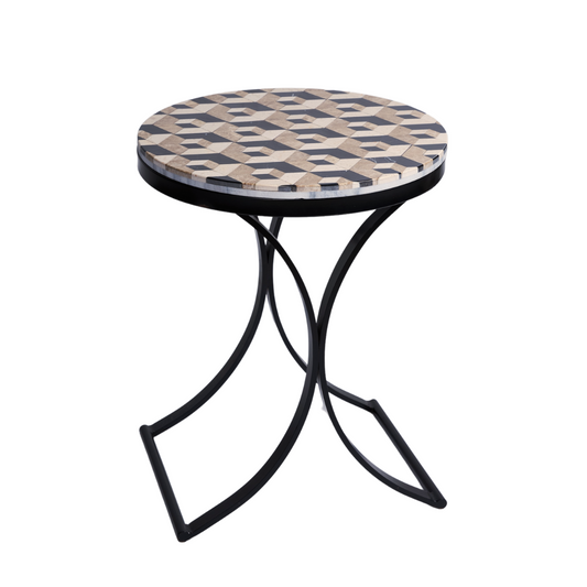 Raised - Mosaic Onyx Marble Side Table